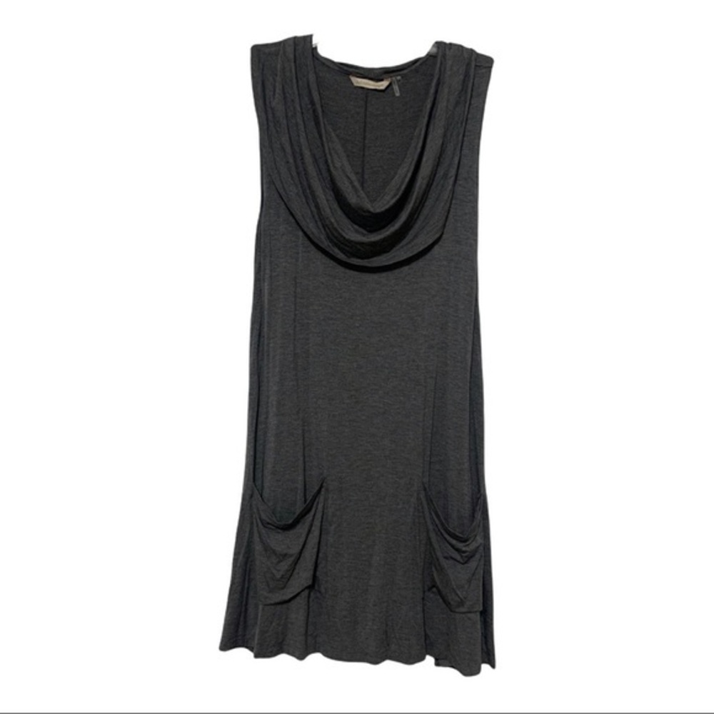SOFT SURROUNDINGS Gray Cowl Neck Tunic Pockets Sz Medium
